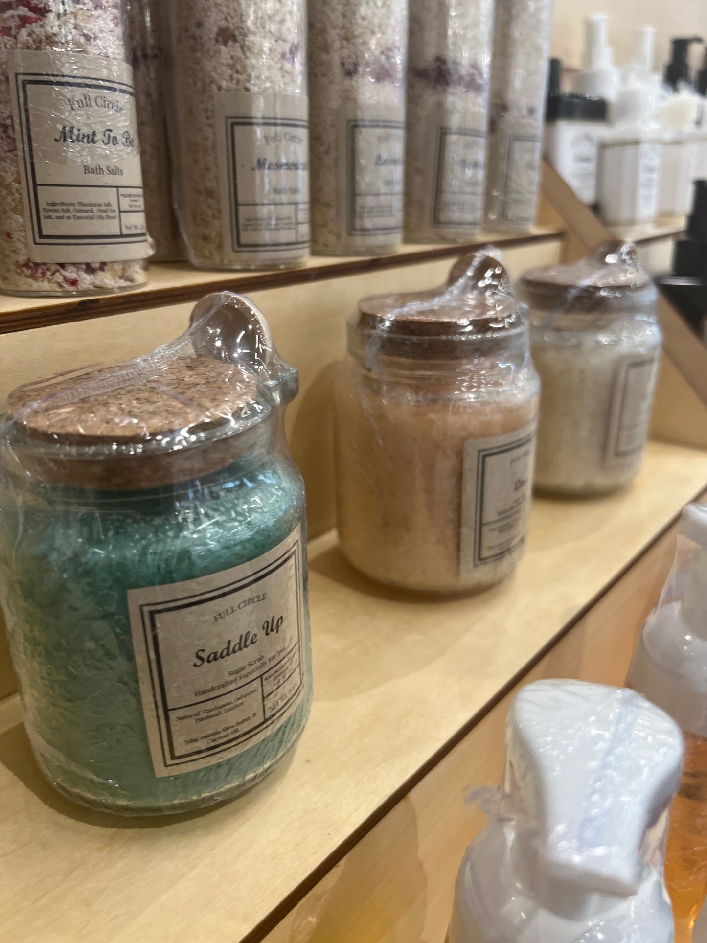 Each sugar scrub is formulated with shea butter and coconut oil, so no need to moisturize after your shower. Sugar Scrub provides gentle exfoliation and long-lasting hydration. The sugar crystals buff away dead skin buildup and unclog pores, all while sealing in moisture. Every scrub is made with only the highest quality of ingredients and is perfect for nearly all skin types.