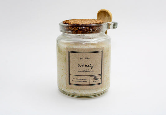 Each sugar scrub is formulated with shea butter and coconut oil, so no need to moisturize after your shower. Sugar Scrub provides gentle exfoliation and long-lasting hydration. The sugar crystals buff away dead skin buildup and unclog pores, all while sealing in moisture. Every scrub is made with only the highest quality of ingredients and is perfect for nearly all skin types.